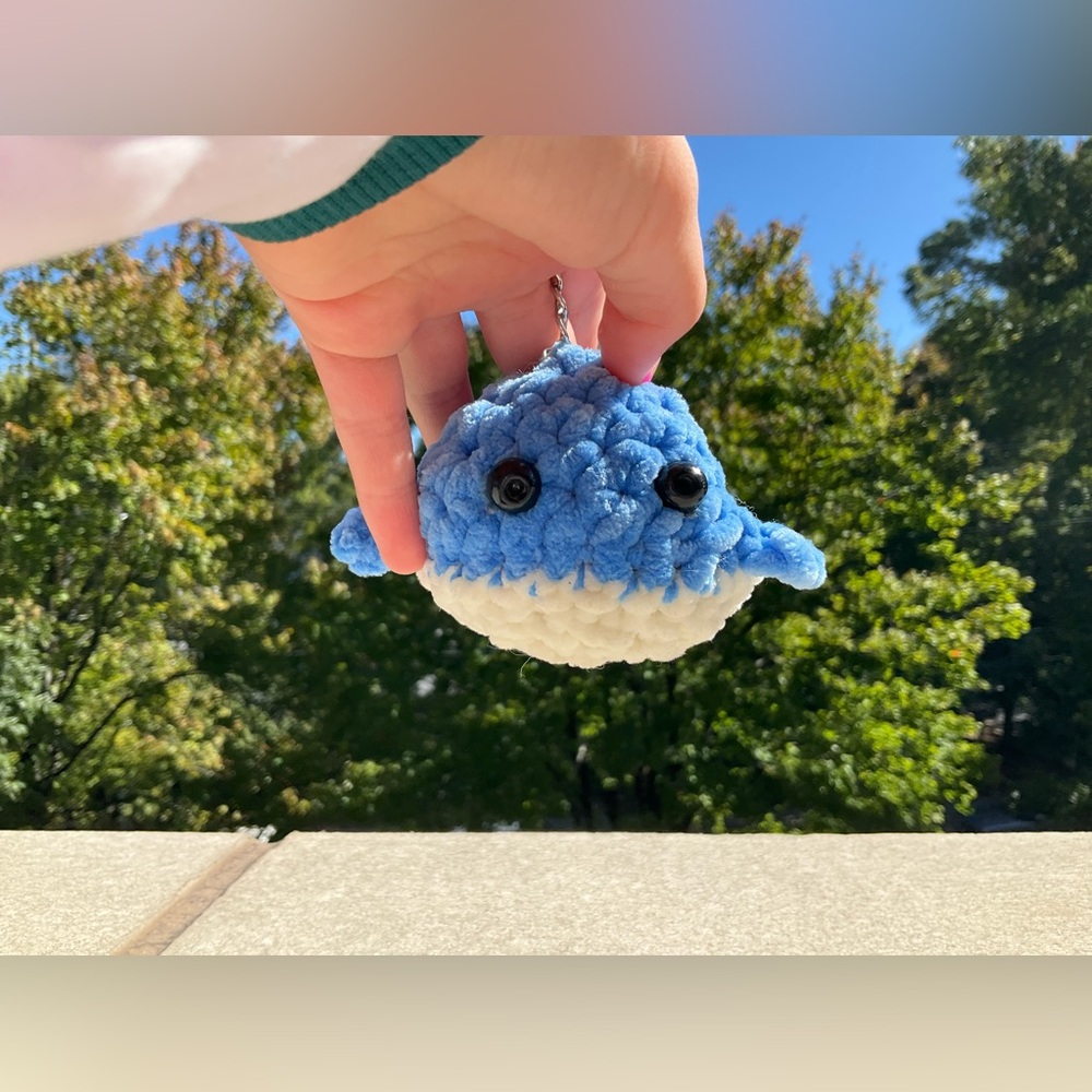 Crocheted small whale